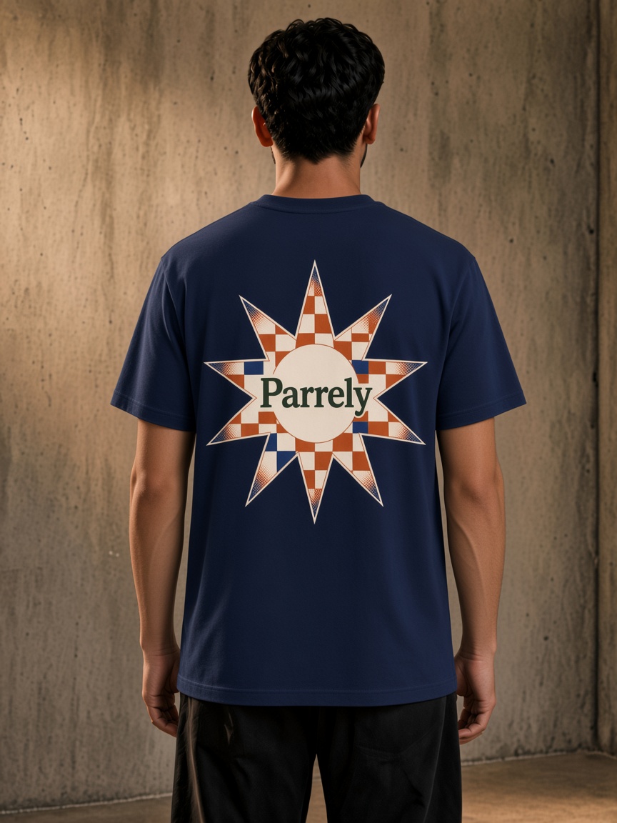 Checker Star Tee on model