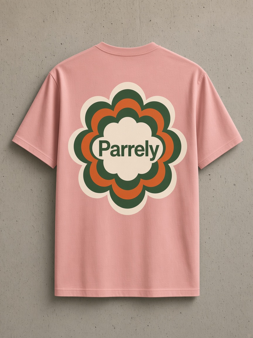 Wave Bloom Tee back print in Dusty Pink